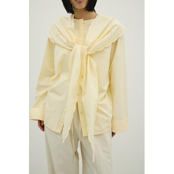 ブラウス シャツ カットワークカラーブラウス レディース