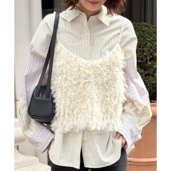 キャミソール チュールフリルキャミ