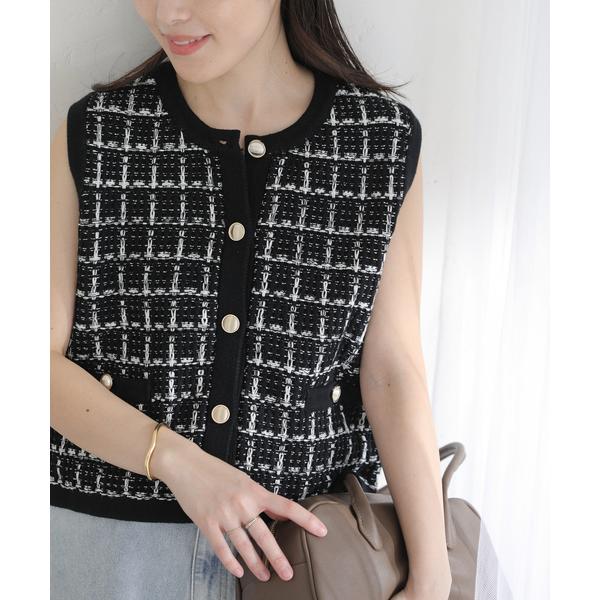 ベスト ジレ 「洗える」TORRAZZO DONNA/トラッゾドンナ ツィードコットンベスト レディ...