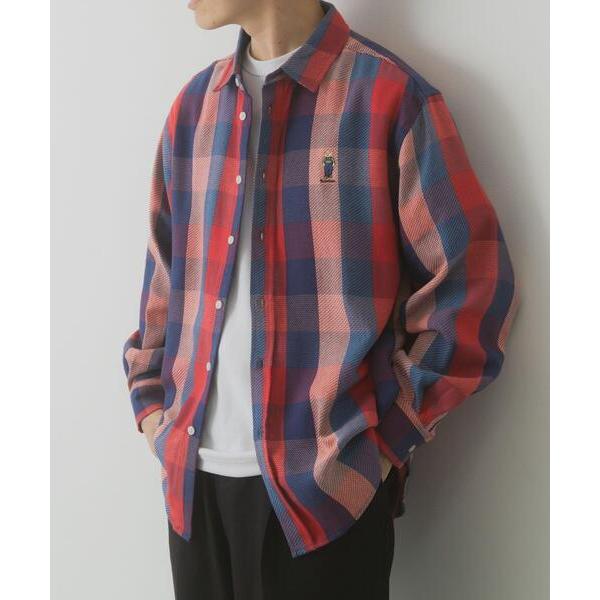 「ITEMS URBANRESEARCH」 長袖シャツ MEDIUM レッド メンズ