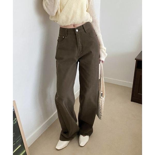 「by muni:r」 デニムパンツ MEDIUM ブラウン レディース