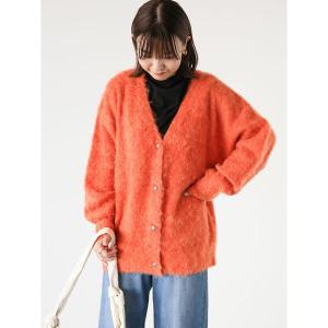 「Lugnoncure」 ニットカーディガン F オレンジ レディース