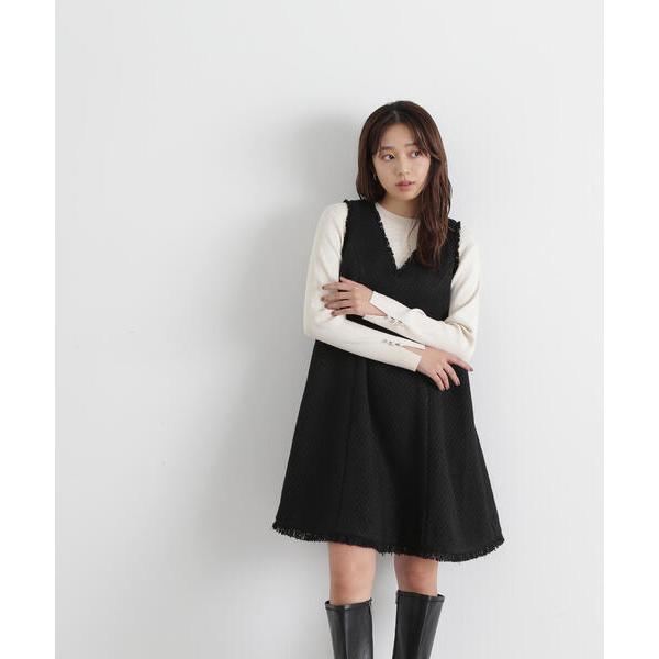 「NATURAL BEAUTY BASIC」 ノースリーブワンピース MEDIUM ブラック レディ...