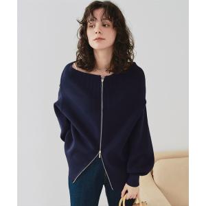 「titivate」 ニットカーディガン M ネイビー レディース