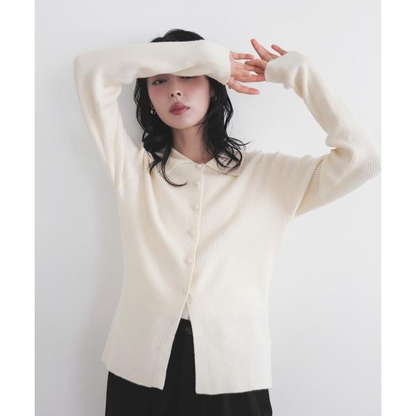 「LIAN」 ニットカーディガン FREE オフホワイト レディース