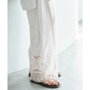 パンツ カットワークレースパンツ レディース