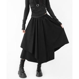 パンツ 「ユニセックス」アシンメトリー レイヤード ワイド スカートパンツ レディース メンズ
