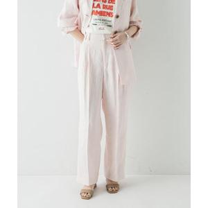 パンツ オックスリネンストレートパンツ レディース