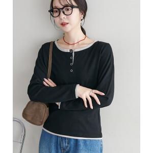 tシャツ 「WEB限定」レイヤードヘンリーネックロンT レディース