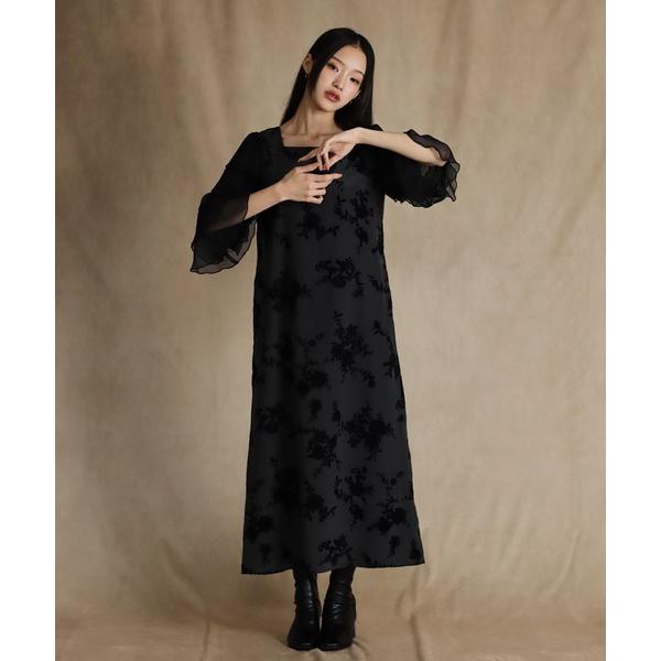 「J by blue」 長袖ワンピース MEDIUM チャコールグレー レディース