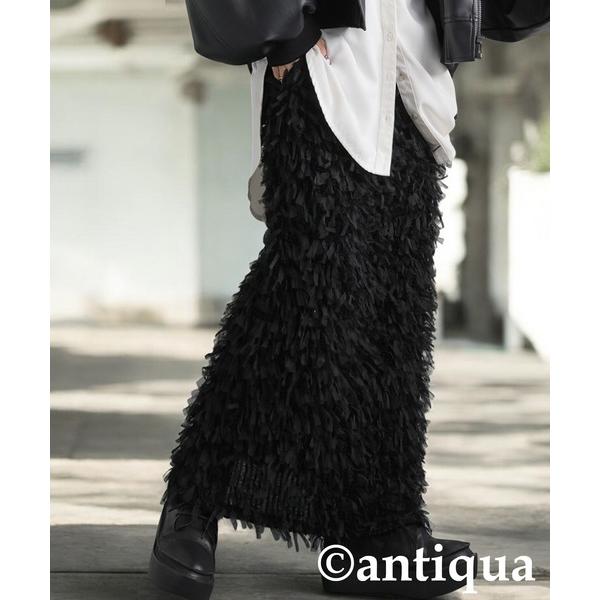 「antiqua」 スカート R ブラック レディース