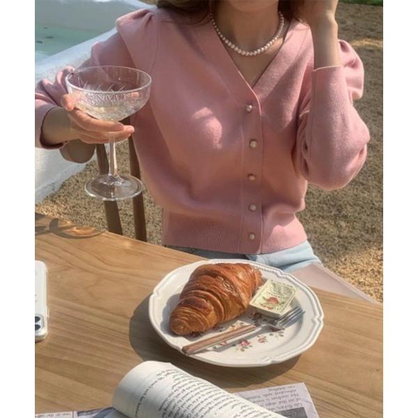 「by muni:r」 ニットカーディガン FREE ピンク レディース