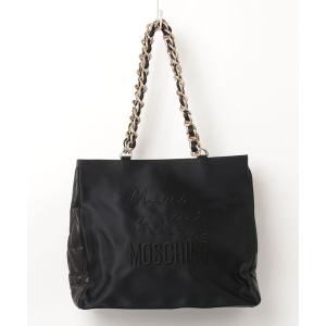 「MOSCHINO」 チェック柄トートバッグ - ブラック レディース