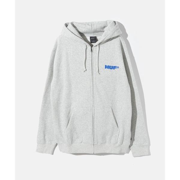 「HUF」 ジップアップパーカー SMALL グレー メンズ