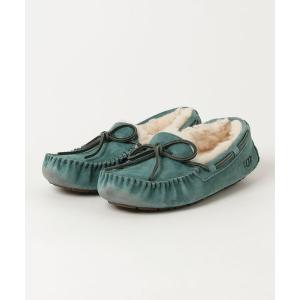 「UGG」 モカシンシューズ 36 グリーン レディース