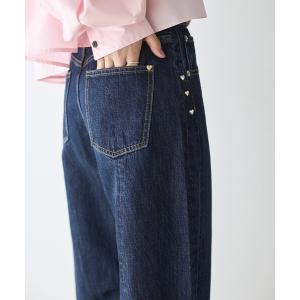 ジーンズ デニム デニムパンツ Firsthand/ファーストハンド ハートスタッズ カーヴィーデニム / ワイドシルエット レディース
