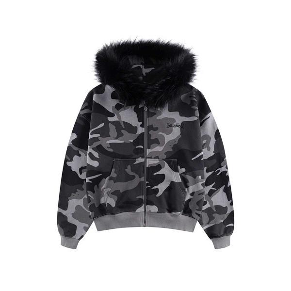 パーカー SUPPLIER / サプライヤー Camouflage Faux Cross Zip H...