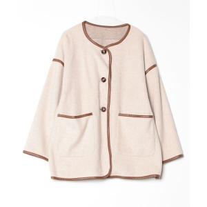 「koe」 ノーカラーコート M アイボリー レディース