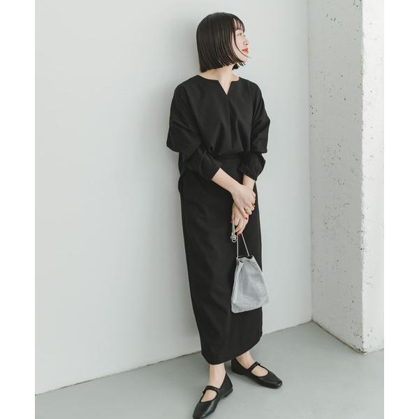 「ITEMS URBANRESEARCH」 7分袖ワンピース FREE ブラック レディース