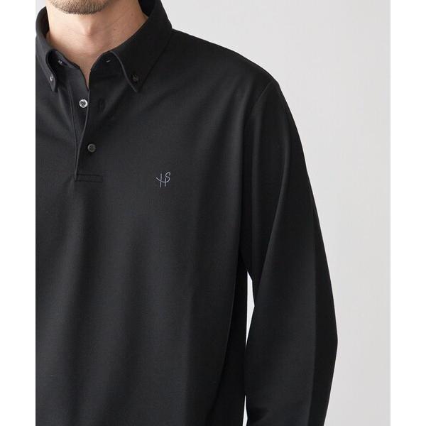 「SHIPS」 長袖ポロシャツ LARGE ブラック メンズ