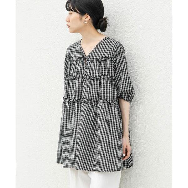 「KBF」 7分袖ワンピース ONE ブラック系その他 レディース