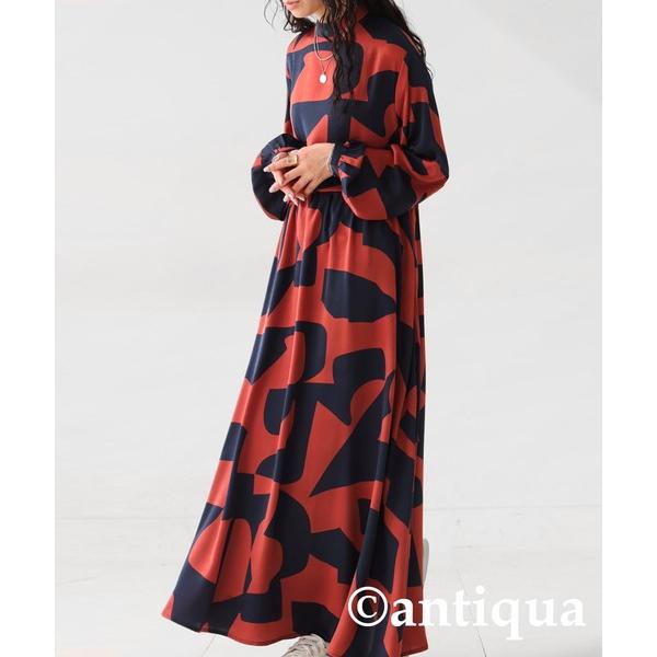 「antiqua」 長袖ワンピース R ブルー系その他 レディース