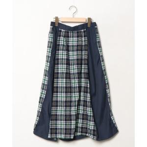 「シロップ．」 フレアスカート LARGE ネイビー レディース