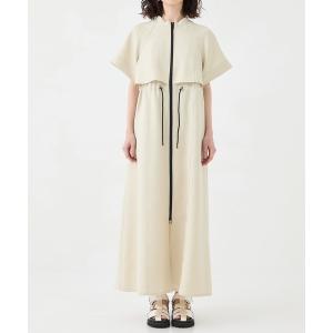 「A + TOKYO」 半袖ワンピース 1 ベージュ レディース
