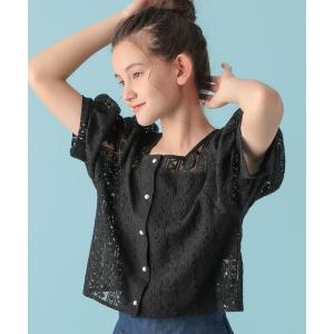 「GLOBAL WORK」 「AND YUA ANY」「KIDS」半袖ブラウス 150cm ブラック キッズ