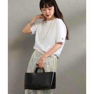 tシャツ 「MICA＆DEAL/マイカアンドディール」 ワンポイントロゴ刺繍Tシャツ レディース