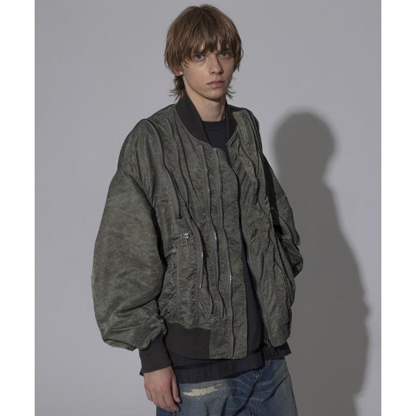 レザージャケット ライダース 「FACETASM」ZIPPER BUG MA-1 / カーキ 「MY...