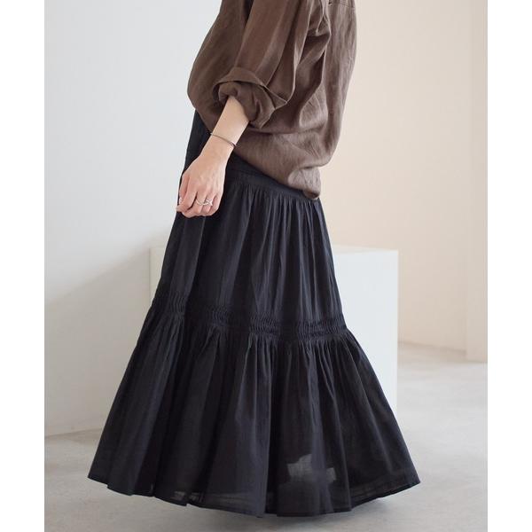 スカート 「India Fabric」コットンティアードフレアスカート