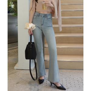 ジーンズ デニム デニムパンツ ニュアンスフィットフレアデニム レディース