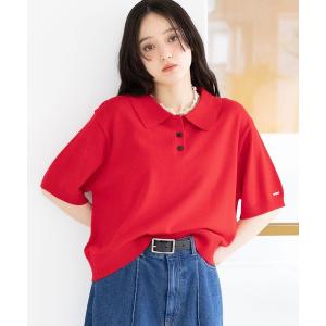 ポロシャツ ポロ 「Bloomy Yarn Knit」ショートニットポロシャツ レディース