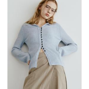 ニット セーター スキッパ―ミックスポロニット レディース