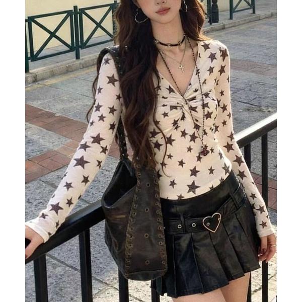 tシャツ 26ss スターモチーフトップス レディース