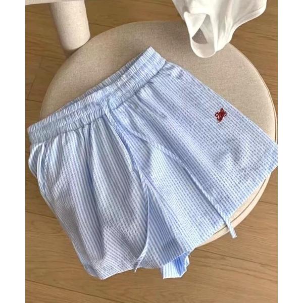 パンツ Loose stripe short pants レディース