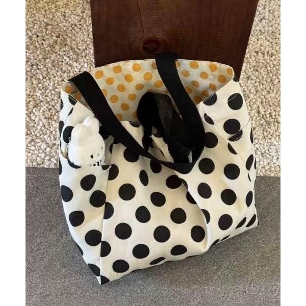 トートバッグ Reversible big dots tote bag レディース メンズ