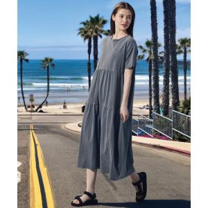 ワンピース 半袖 「Hurley:ハーレー」レディースピグメントロングドレス　ロングワンピース　PIGMENT LONG DRESS
