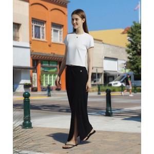 スカート 「Hurley:ハーレー」レディーススリットロングスカート　リブニットスカート　RIB KNIT SKIRT