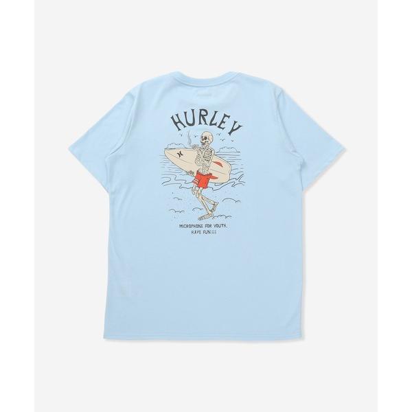 tシャツ 速乾 「Hurley:ハーレー」スカルバックプリントTシャツ　吸水速乾　SKULL SUR...