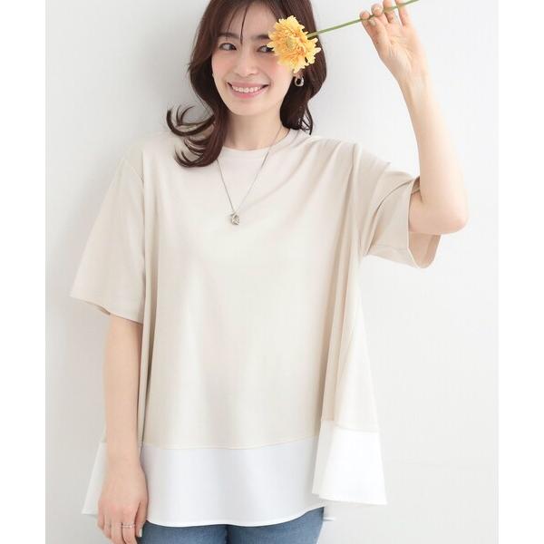 tシャツ 「UV/抗菌防臭/洗濯機可」体型カバーも叶う 裾切り替えAライントップス レディース