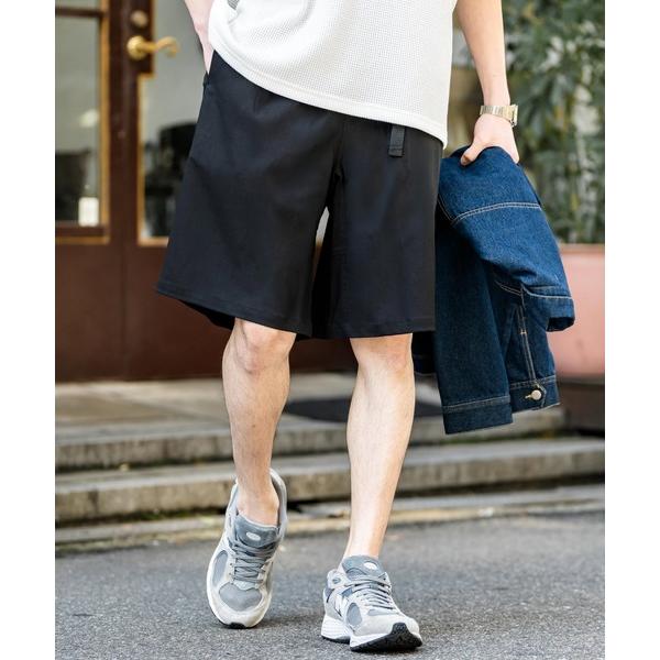 ワイドパンツ ハーフパンツ パンツ 短パン 接触冷感 多機能素材ショートクライミングイージーワイドパ...