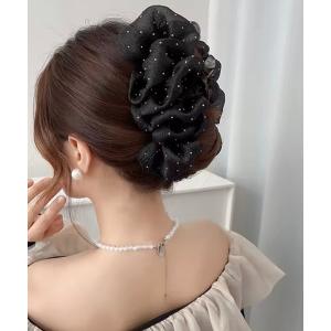 ヘアクリップ 「 ammy. / エイミードット 」 スパンコール ボリューム シフォン バンスクリップ / ヘアクリップ
