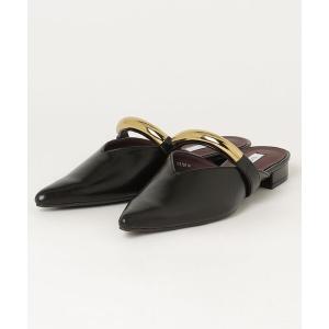 サンダル EVOL イーボル ゴールドモチーフフラットミュール クッション入り IY5706 レディース