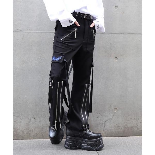 ワイドパンツ パンツ 彼岸花×鬼火ボンテージパンツ メンズ