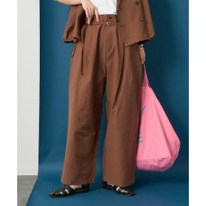 ワイドパンツ スラックス パンツ 藤本美貴 × FREAK'S STORE/フリークスストア 接触冷感/UVカット ウエストベルトパンツ「セットアップ対応」 レディース