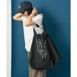 トートバッグ 藤本美貴 × FREAK'S STORE/フリークスストア メッセージ ロゴ ビッグ トートバッグ レディース