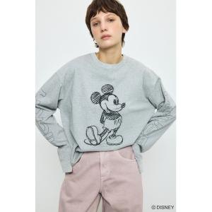 tシャツ 「身長/骨格別着用画像あり」ADスケッチプリントロンT / MICKEY　ディズニー　ミッキー　キャラクター　コラボ　春服　夏服　秋服 レディース