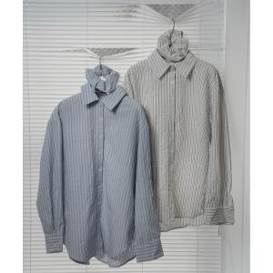 ブラウス シャツ mixed stripe shushu set shirt / ミクストストライプシュシュセットシャツ レディース